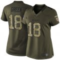 Wholesale Cheap Nike Bengals #18 A.J. Green Green Women's Stitched NFL Limited 2015 Salute to Service Jersey