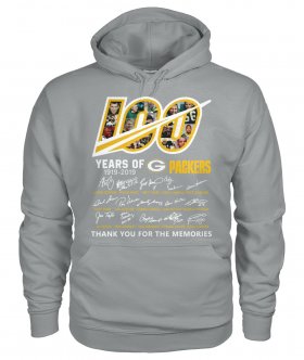 Wholesale Cheap Green Bay Packers 100 Seasons Memories Pullover Hoodie Gray