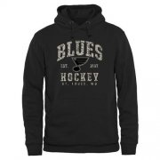 Wholesale Cheap Men's St. Louis Blues Black Camo Stack Pullover Hoodie