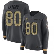 Wholesale Cheap Nike Browns #80 Jarvis Landry Anthracite Salute to Service Women's Stitched NFL Limited Therma Long Sleeve Jersey