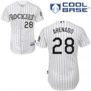 Wholesale Cheap Rockies #28 Nolan Arenado White Cool Base Stitched Youth MLB Jersey