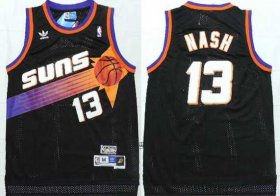 Wholesale Cheap Men\'s Phoenix Suns #13 Steve Nash Black Hardwood Classics Soul Swingman Throwback Jersey