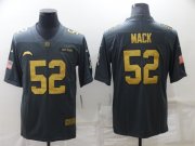 Wholesale Cheap Men's Los Angeles Chargers #52 Khalil Mack Grey Gold Salute To Service Limited Stitched Jersey