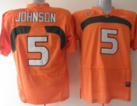 Wholesale Cheap Miami Hurricanes #5 Johnson Orange Jersey