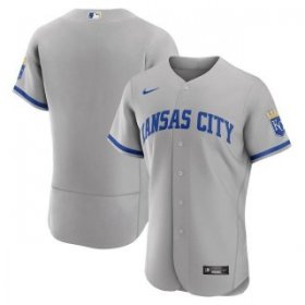 Wholesale Cheap Men\'s Kansas City Royals Blank Grey Flex Base Stitched Jersey