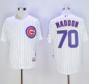 Wholesale Cheap Cubs #70 Joe Maddon White(Blue Strip) Cool Base Stitched MLB Jersey