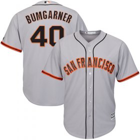 Wholesale Cheap Giants #40 Madison Bumgarner Grey Road Cool Base Stitched Youth MLB Jersey