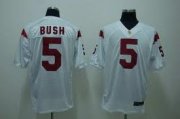 Wholesale Cheap USC Trojans #5 Bush White Jersey