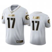 Wholesale Cheap Green Bay Packers #17 Davante Adams Men's Nike White Golden Edition Vapor Limited NFL 100 Jersey