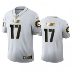 Wholesale Cheap Green Bay Packers #17 Davante Adams Men\'s Nike White Golden Edition Vapor Limited NFL 100 Jersey