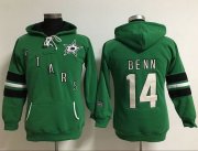 Wholesale Cheap Dallas Stars #14 Jamie Benn Green Women's Old Time Heidi NHL Hoodie