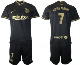 Wholesale Cheap Men 2020-2021 club Barcelona away 7 black Soccer Jerseys