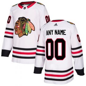 Wholesale Cheap Men\'s Adidas Blackhawks Personalized Authentic White Road NHL Jersey