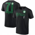 Wholesale Cheap Men's Boston Celtics #7 Jaylen Brown Black 2024 Finals Inbound Pass Name & Number T-Shirt