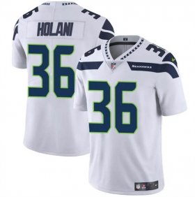 Cheap Men\'s Seattle Seahawks #36 George Holani White Vapor Limited Football Stitched Jersey