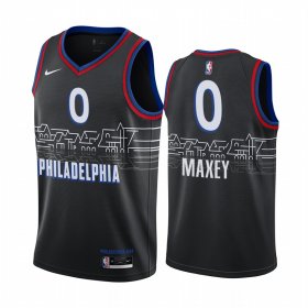 Wholesale Cheap Nike 76ers #0 Tyrese Maxey Black NBA Swingman 2020-21 City Edition Jersey