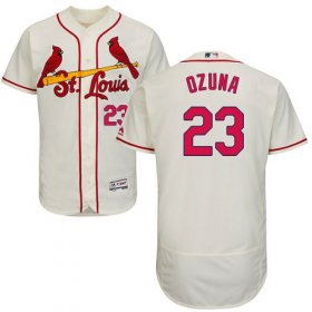 Wholesale Cheap Cardinals #23 Marcell Ozuna Cream Flexbase Authentic Collection Stitched MLB Jersey