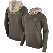 Wholesale Cheap Women's Cleveland Browns Nike Olive Salute to Service Performance Pullover Hoodie