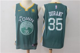 Wholesale Cheap Men\'s Golden State Warriors #35 Kevin Durant Dark Green 2017-2018 Nike Swingman Rakuten Stitched NBA Jersey