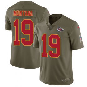 Wholesale Cheap Nike Chiefs #19 Joe Montana Olive Men\'s Stitched NFL Limited 2017 Salute to Service Jersey