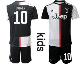 Wholesale Cheap Juventus #10 Dybala Home Kid Soccer Club Jersey