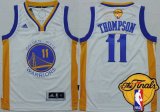 Wholesale Cheap Men's Golden State Warriors #11 Klay Thompson White 2017 The NBA Finals Patch Jersey