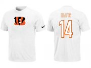 Wholesale Cheap Nike Cincinnati Bengals #14 Andy Dalton Name & Number NFL T-Shirt White