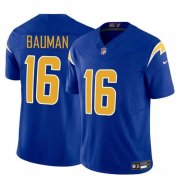 Cheap Men's Los Angeles Chargers #16 Casey Bauman Royal 2024 F.U.S.E. Vapor Limited Football Stitched Jersey