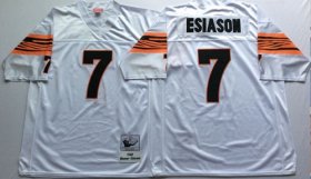 Wholesale Cheap Mitchell And Ness Bengals #7 Boomer Esiason White Throwback Stitched NFL Jersey