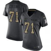 Wholesale Cheap Nike Cowboys #71 La'el Collins Black Women's Stitched NFL Limited 2016 Salute to Service Jersey