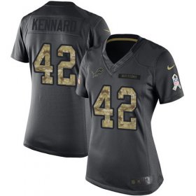 Wholesale Cheap Nike Lions #42 Devon Kennard Black Women\'s Stitched NFL Limited 2016 Salute to Service Jersey