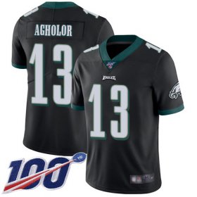 Wholesale Cheap Nike Eagles #13 Nelson Agholor Black Alternate Men\'s Stitched NFL 100th Season Vapor Limited Jersey