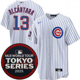 Cheap Men\'s Chicago Cubs #13 Kevin Alcantara White 2025 World Tour Tokyo Series Home Stitched Baseball Jersey