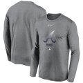 Wholesale Cheap Men's Atlanta Braves Nike Charcoal Authentic Collection Legend Performance Long Sleeve T-Shirt