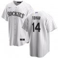 Cheap Men's Colorado Rockies #14 Ezequiel Tovar White Cool Base Stitched Baseball Jersey