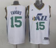 Wholesale Cheap Utah Jazz #15 Derrick Favors Revolution 30 Swingman 2014 New White Swingman Jersey