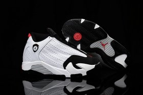 Wholesale Cheap Air Jordan 14 Kid Shoes White/black-red