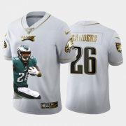 Cheap Philadelphia Eagles #26 Miles Sanders Nike Team Hero Vapor Limited NFL 100 Jersey White Golden