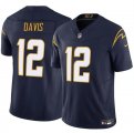 Cheap Men's Los Angeles Chargers #12 Derius Davis Navy 2024 F.U.S.E. Vapor Limited Football Stitched Jersey