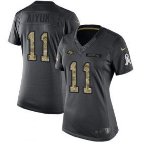 Wholesale Cheap Nike 49ers #11 Brandon Aiyuk Black Women\'s Stitched NFL Limited 2016 Salute to Service Jersey