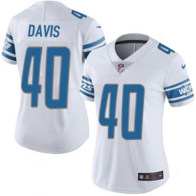 Wholesale Cheap Nike Lions #40 Jarrad Davis White Women\'s Stitched NFL Vapor Untouchable Limited Jersey