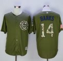 Wholesale Cheap Cubs #14 Ernie Banks Green Camo New Cool Base Stitched MLB Jersey