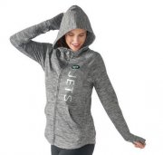 Wholesale Cheap Women's NFL New York Jets G-III 4Her by Carl Banks Recovery Full-Zip Hoodie Heathered Gray