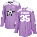 Cheap Adidas Stars #35 Anton Khudobin Purple Authentic Fights Cancer Stitched NHL Jersey