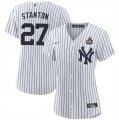 Cheap Women's New York Yankees #27 Giancarlo Stanton White 2024 World Series Cool Base Stitched Baseball Jersey(Run Small)1