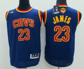 Wholesale Cheap Men\'s Cleveland Cavaliers #23 LeBron James Navy Blue 2017 The NBA Finals Patch Jersey