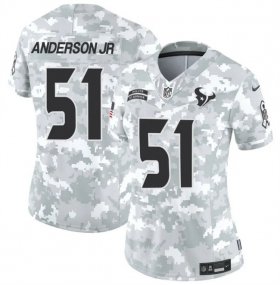 Cheap Women\'s Houston Texans #51 Will Anderson Jr 2024 F.U.S.E Arctic Camo Salute To Service Limited Stitched Football Jersey(Run Small)