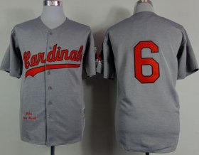 Wholesale Cheap Mitchell And Ness 1956 Cardinals #6 Stan Musial Grey Stitched MLB Jersey