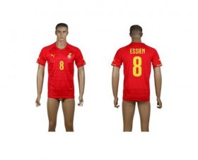 Wholesale Cheap Ghana #8 Essien Red Away Soccer Country Jersey