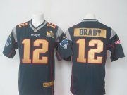 Wholesale Cheap Nike Patriots #12 Tom Brady Navy Blue Team Color Super Bowl 50 Collection Men's Stitched NFL Elite Jersey